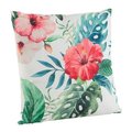 Saro Lifestyle SARO 1457.M18S 18 in. Square Printed Leaf Pillow - Poly Filled  Multi Color 1457.M18S